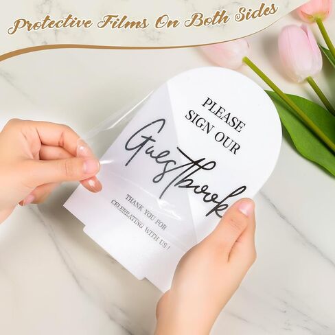4pcs Acrylic Wedding Signs for Ceremony and Reception, 5x7 Inch White Wedding Signage, Guest Book Sign, Cards and Gifts Sign, Please Take One Sign, In Loving Memory Sign, Wedding Reception Decor in Kuwait