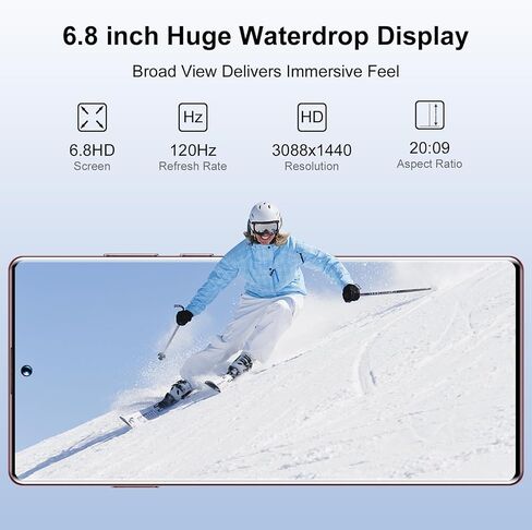 C21 Ultra 5G هاتف خلوي غير مقفل، هاتف ذكي يعمل بنظام Android 13، 6 جيجابايت + 256 جيجابايت، شاشة عالية الدقة 6.8 بوصة، وحدة معالجة مركزية ثماني النواة 6800 مللي أمبير في الساعة، كاميرا 4AI، يدعم شريحتي اتصال/128GSD/GPS/Wi-Fi/الوجه/فتح بصمة الإصبع، أخضر in Kuwait