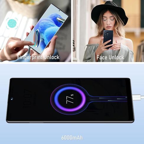 C21 Ultra 5G هاتف خلوي غير مقفل، هاتف ذكي يعمل بنظام Android 13، 6 جيجابايت + 256 جيجابايت، شاشة عالية الدقة 6.8 بوصة، وحدة معالجة مركزية ثماني النواة 6800 مللي أمبير في الساعة، كاميرا 4AI، يدعم شريحتي اتصال/128GSD/GPS/Wi-Fi/الوجه/فتح بصمة الإصبع، أخضر in Kuwait