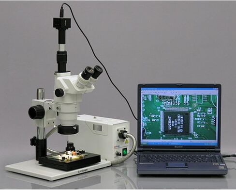 AmScope ZM-1TZ مجهر تكبير ستيريو ثلاثي العينيات احترافي، عدسات EW10x، تكبير 3.35X-90X، هدف تكبير 0.67X-4.5X، إضاءة محيطة، حامل طاولة كبير على شكل عمود، يتضمن عدسات بارلو 0.5x و2.0x in Saudi Arabia
