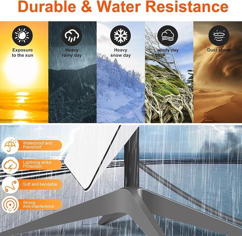 كابل بديل Soarhigh Starlink بطول 75 قدمًا للقمر الصناعي Starlink المستطيل V2، كابل تمديد Starlink Gen 2 مع أغطية طرفية ملحقات Starlink IP68 مقاومة للماء، رمادي (75FT / 23M) in Kuwait