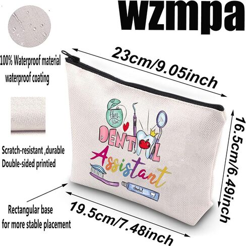 WZMPA Dental Assistant Cosmetic Makeup Bag Dental Hygienist Assistant Gift Dental Assistant Zipper Pouch For Future Dentist Dental Students (Dental Assistants) in Saudi Arabia