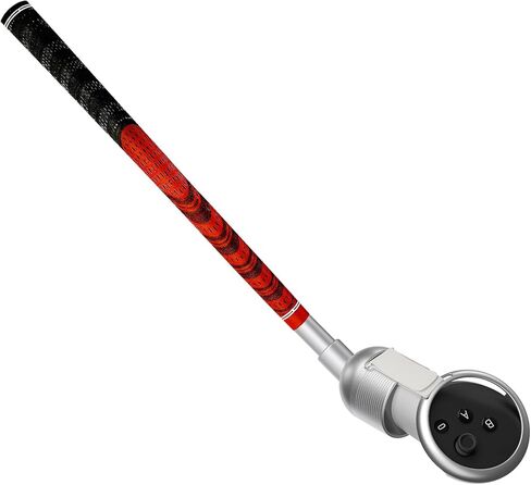 90 Degree VR Golf Club Attachment for Meta/Oculus Quest 3, Unobstructed Tracking Aluminum VR Golf Club Handle with Fixed Ring & Strap, Realistic Golf Grip for Right Hand, Red in Saudi Arabia
