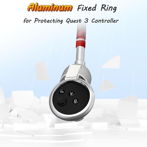 90 Degree VR Golf Club Attachment for Meta/Oculus Quest 3, Unobstructed Tracking Aluminum VR Golf Club Handle with Fixed Ring & Strap, Realistic Golf Grip for Right Hand, Red in Saudi Arabia