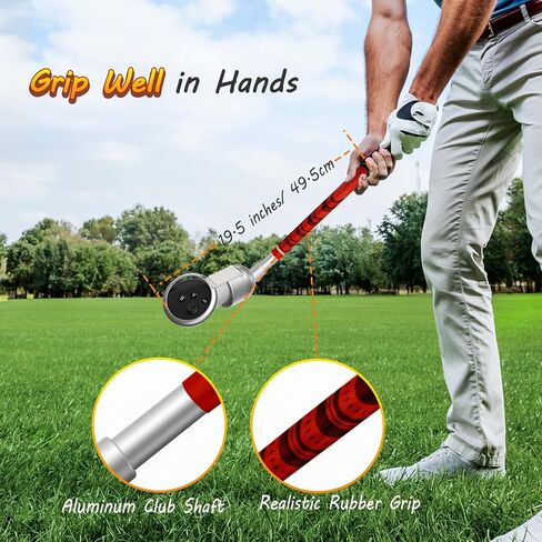 90 Degree VR Golf Club Attachment for Meta/Oculus Quest 3, Unobstructed Tracking Aluminum VR Golf Club Handle with Fixed Ring & Strap, Realistic Golf Grip for Right Hand, Red in Saudi Arabia