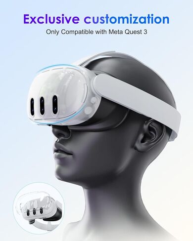 مجموعة بديلة لـ Meta Quest 3، تتضمن الملحقات غطاء شفاف، وواقي زجاجي مقوى للعدسة، وغطاء عدسة واقي، وأغطية عصا التحكم. (أزل الحافظة للشحن) in Kuwait