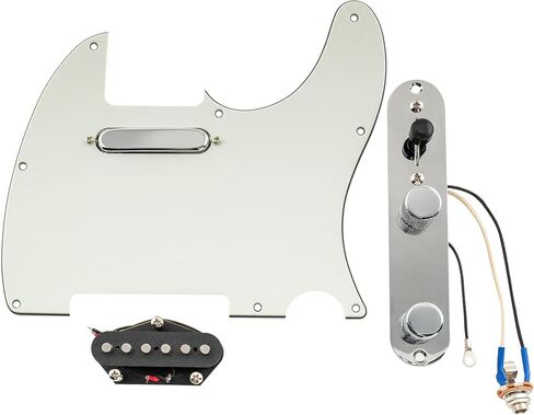 Musiclily Pro سلكي قياسي Tele Pickguard ولوحة تحكم محملة مع التقاطات Artec Alnico 5 مغناطيس للجيتار الكهربائي على طراز TL، 3 طبقات باللون الأبيض in Saudi Arabia