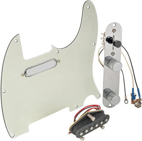 Musiclily Pro سلكي قياسي Tele Pickguard ولوحة تحكم محملة مع التقاطات Artec Alnico 5 مغناطيس للجيتار الكهربائي على طراز TL، 3 طبقات باللون الأبيض in Saudi Arabia