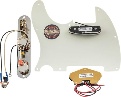 Musiclily Pro سلكي قياسي Tele Pickguard ولوحة تحكم محملة مع التقاطات Artec Alnico 5 مغناطيس للجيتار الكهربائي على طراز TL، 3 طبقات باللون الأبيض in Saudi Arabia