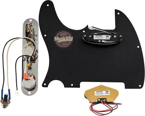 Musiclily Pro سلكي قياسي Tele Pickguard ولوحة تحكم محملة مع التقاطات Artec Alnico 5 مغناطيس للجيتار الكهربائي على طراز TL، 3 طبقات باللون الأبيض in Saudi Arabia