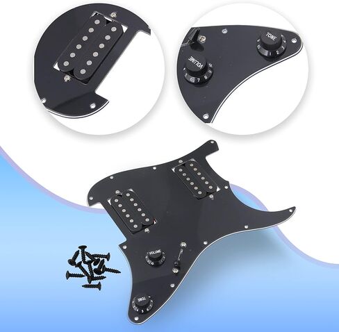 جيتار بيك جارد محمل مع قطعتين من التقاطات السكك الحديدية المزدوجة ولوحة خلفية ومسامير من البلاستيك الأسود in Kuwait