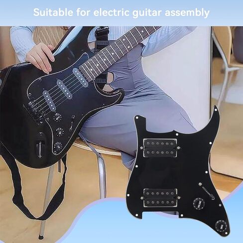 جيتار بيك جارد محمل مع قطعتين من التقاطات السكك الحديدية المزدوجة ولوحة خلفية ومسامير من البلاستيك الأسود in Kuwait