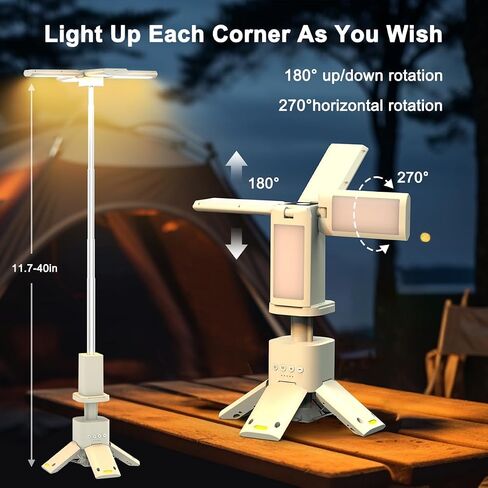 Outdoor Camping Lights Camping Lantern Rechargeable with 14000mAH Adsorbable Stretchable Emergency Lights for Power Outages/Hiking/Camping in Saudi Arabia