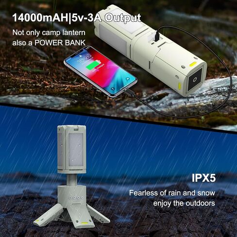 Outdoor Camping Lights Camping Lantern Rechargeable with 14000mAH Adsorbable Stretchable Emergency Lights for Power Outages/Hiking/Camping in Saudi Arabia