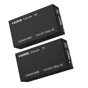 HDMI Extender Over Cat5e/Cat6/Cat7, 60m (196ft) 1080p Full HD Repeater Balun Kit, HDMI Over Ethernet Supports 3D, HDCP, EDID, Plug & Play, Transmitter Receiver for TV, Projector, Gaming, Home Theater in Saudi Arabia