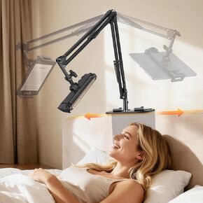 Phone Holder for Bed & Kindle Holder for Bed, Overhead Cell Phone Mount, Adjustable 360° Rotatable Metal Tablet Stand Holder for iPad Pro Air Mini, iPhone17/16, Kindle Other 5-12.9 Inch Devices in Kuwait