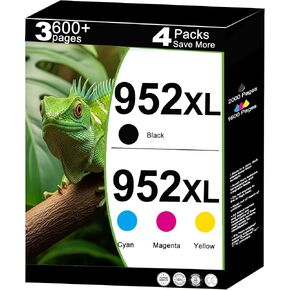 952 XL Ink Cartridge Combo Pack Compatible for HP 952XL for OfficeJet 8702 Pro 8710, 7740, 8720, 8725, 8210, 8715, 8740, 7720, 8730, 8216, 8700, 8200, 8716 Printer with V14.6.1 Chip C/M/Y/K, 4 Packs in Kuwait