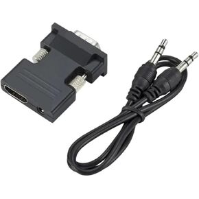 HDMI-Compatible Female to V/GA Male Converter with 3.5mm Cord for P;S/4 M>oni>tor Projector PC 1080P HD to Adapter(Black Color) in Kuwait