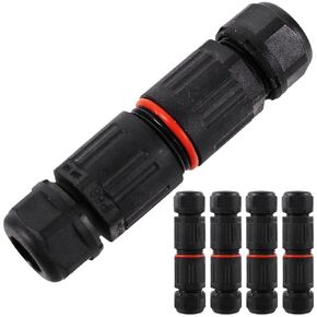 5pcs Ip68 Waterproof Cable Connector 0.5mm2-2mm2 Black Nylon Joint in Saudi Arabia
