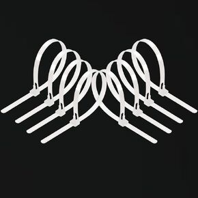 Reusable Zip Ties 6 Inch 100pcs White Zip Ties Heavy Duty Outdoor 50lb Small Cable Ties, Releasable Plastic Tie Wraps Small, Wire Ties Removable for Cord Management in Kuwait