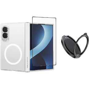 BENKS for Samsung Galaxy Z Fold 8 Case with Hinge Protection, Clear Magnetic Back Cover & Front Frame, Screen Protector & MagSafe Stand in Saudi Arabia