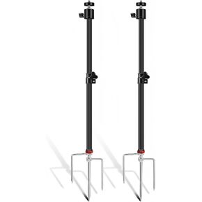 Heavy Duty Trail Camera Mount 2 Pack, 360 Degree Adjustable Aluminum Hunting Camera Tripod Stand with Ground Stake, Universal 1/4''-20 (6 mm) for Wildlife Monitoring & Outdoor Security Cameras in Kuwait