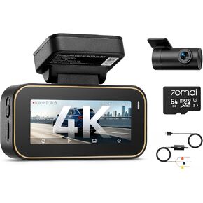 【70mai Dash Cam 4K A810 Lite + Hardware Kit UP03】70mai A810 Lite 4K Dash Cam Front and Rear, 5Ghz WiFi 6 DashCam, Car Camera with 4G LTE Remote Access, GPS Tracking, HDR Night Vision, 24H Parking Mode in Kuwait