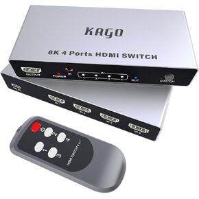 KAGO 8K@60Hz HDMI 2.1 Switch 4 Port Selector Box with Remote in Kuwait