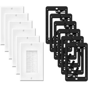 6 Pack Brush Wall Plate with Mounting Bracket, Cable Pass Through in Kuwait