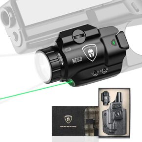 WARRIORLAND MB3 Pistol Light and Custom Kydex Holster, Fit for Springfield Hellcat Pro, Compact 500 Lumens Universal Rail Mounted Tactical Weapon Light with Green Laser & White LED, Power Indicator in Saudi Arabia