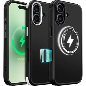 Mobnano for iPhone 15 Case Compatible with MagSafe – Frosted Matte Shockproof Case, Replaceable Anti-Collision Corners & Buttons (2 Colors), Slim Fit & Full Protection Phone Cover - Neon Green in Saudi Arabia