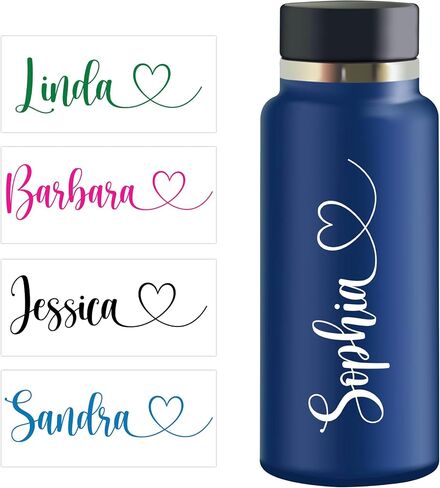 3Pcs Custom Name Transparent Sticker Personalized Clear Decal with Heart in Kuwait
