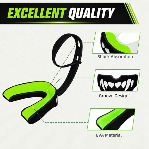 MENOLY 3 Packs Kids Youth Mouth Guard with Strap for Football - Mouth Guard Football Age 6-10 with Cases for Boxing, Lacrosse, Hockey, Basketball, MMA, Wrestling and Other Contact Sports Age 7-12 in Saudi Arabia