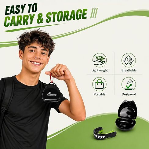 MENOLY 3 Packs Kids Youth Mouth Guard with Strap for Football - Mouth Guard Football Age 6-10 with Cases for Boxing, Lacrosse, Hockey, Basketball, MMA, Wrestling and Other Contact Sports Age 7-12 in Saudi Arabia