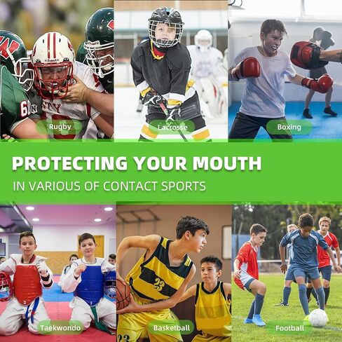 MENOLY 3 Packs Kids Youth Mouth Guard with Strap for Football - Mouth Guard Football Age 6-10 with Cases for Boxing, Lacrosse, Hockey, Basketball, MMA, Wrestling and Other Contact Sports Age 7-12 in Saudi Arabia