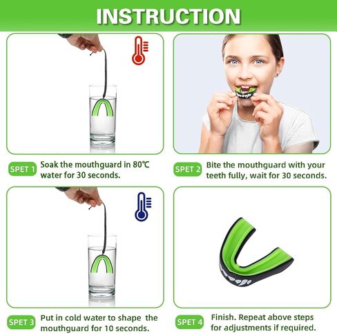 MENOLY 3 Packs Kids Youth Mouth Guard with Strap for Football - Mouth Guard Football Age 6-10 with Cases for Boxing, Lacrosse, Hockey, Basketball, MMA, Wrestling and Other Contact Sports Age 7-12 in Saudi Arabia