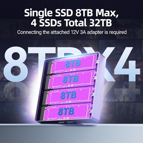 JEYI 4-Bay NVMe RAID Enclosure with Turbo Fan, Individual & RAID Modes in Saudi Arabia
