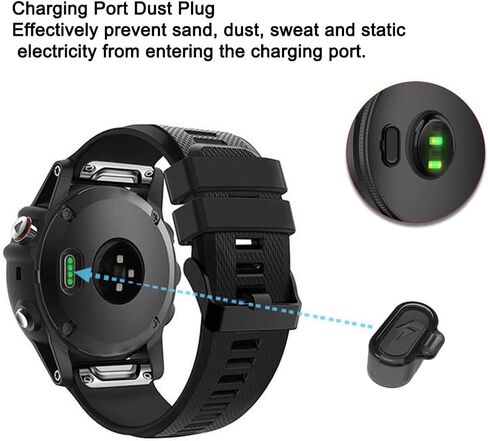 Compatible for Garmin Forerunner 570 42mm Screen Protector & Charge Dust Plug Kit Bubble-Free Shockproof TPU Protective Film [It's Not Glass](Not for 570-47mm) 4+4 Pack in Kuwait