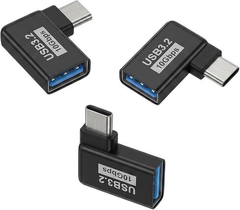 3 Pack USB C 90 Degree Adapter, USB 3.0 Adapter Right Angle Type C Male in Kuwait
