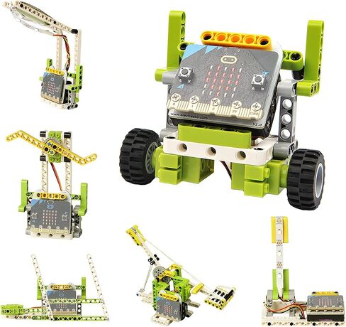 ELECFREAKS microbit Ring:bit 6-in-1 Starter Kit, Programmable Makecode Coding Learning Kit with 200+ Building Blocks(Without Micro:bit) in Kuwait
