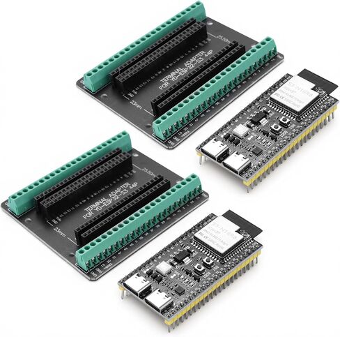 2 Pack ESP32-S3 DevKitC-1 N16R8 Development Board, Dual-Core LX7, 16MB Flash + 8MB PSRAM, WiFi Bluetooth 5.0, USB-C, External Antenna Support, Compatible with Arduino IDE for IoT & Embedded Projects in Kuwait
