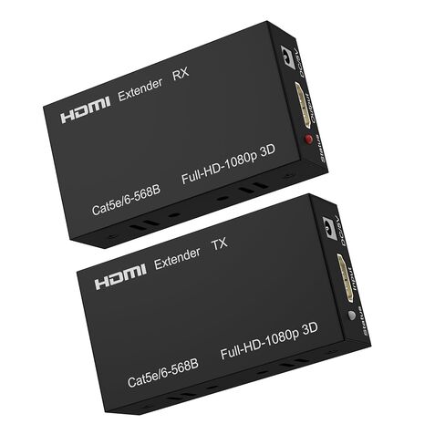 HDMI Extender Over Cat5e/Cat6/Cat7, 60m (196ft) 1080p Full HD Repeater Balun Kit, HDMI Over Ethernet Supports 3D, HDCP, EDID, Plug & Play, Transmitter Receiver for TV, Projector, Gaming, Home Theater in Saudi Arabia