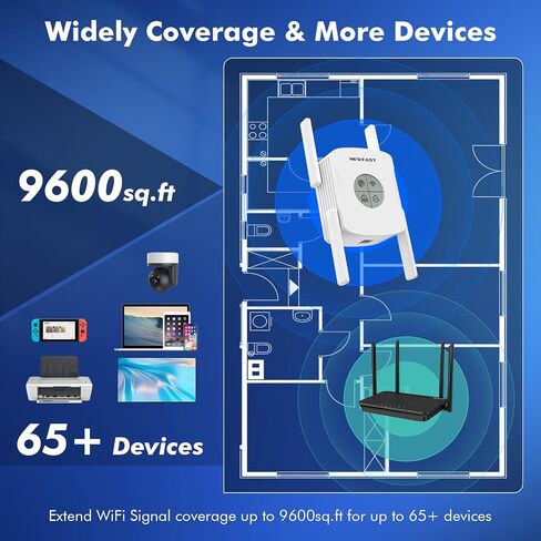 NEWFAST AX1800 WiFi 6 Range Extender,Dual Band WiFi Signal Booster for Home in Kuwait