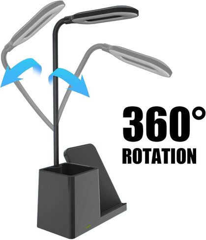 Modern Pen Holder Pencil Holder with Lamp and 15W Wireless Charging Stand Black Housewarming Gifts in Kuwait
