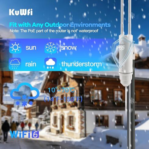 KuWFi AX1800 Outdoor WiFi 6 Access Point for Yard, Farm & Garage in Saudi Arabia