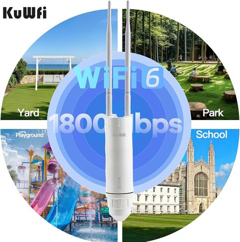 KuWFi AX1800 Outdoor WiFi 6 Access Point for Yard, Farm & Garage in Saudi Arabia