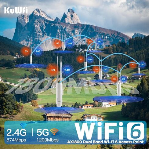 KuWFi AX1800 Outdoor WiFi 6 Access Point for Yard, Farm & Garage in Saudi Arabia