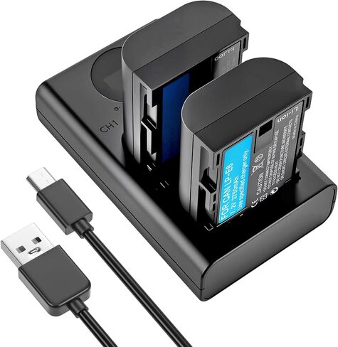 LP-E6NH/E6/E6N 2-Pack & Dual Slot Charger Kit for Canon EOS Cameras in Saudi Arabia