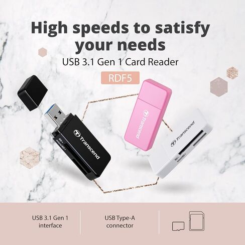 Transcend USB 3.1 SDHC/SDXC/ microSDHC/SDXC Card Reader, TS-RDF5R (Pink) in Kuwait