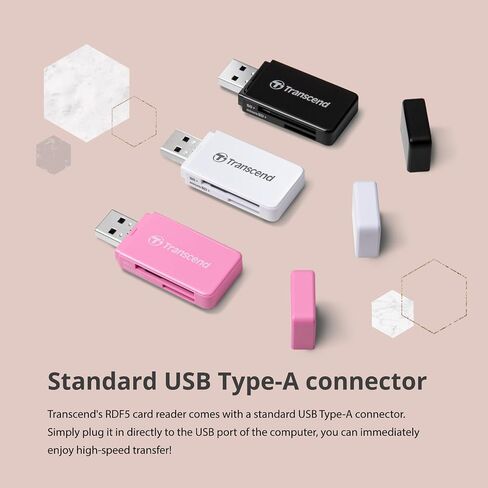 Transcend USB 3.1 SDHC/SDXC/ microSDHC/SDXC Card Reader, TS-RDF5R (Pink) in Kuwait